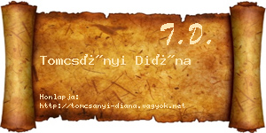 Tomcsányi Diána névjegykártya