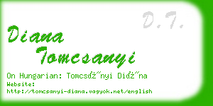 diana tomcsanyi business card